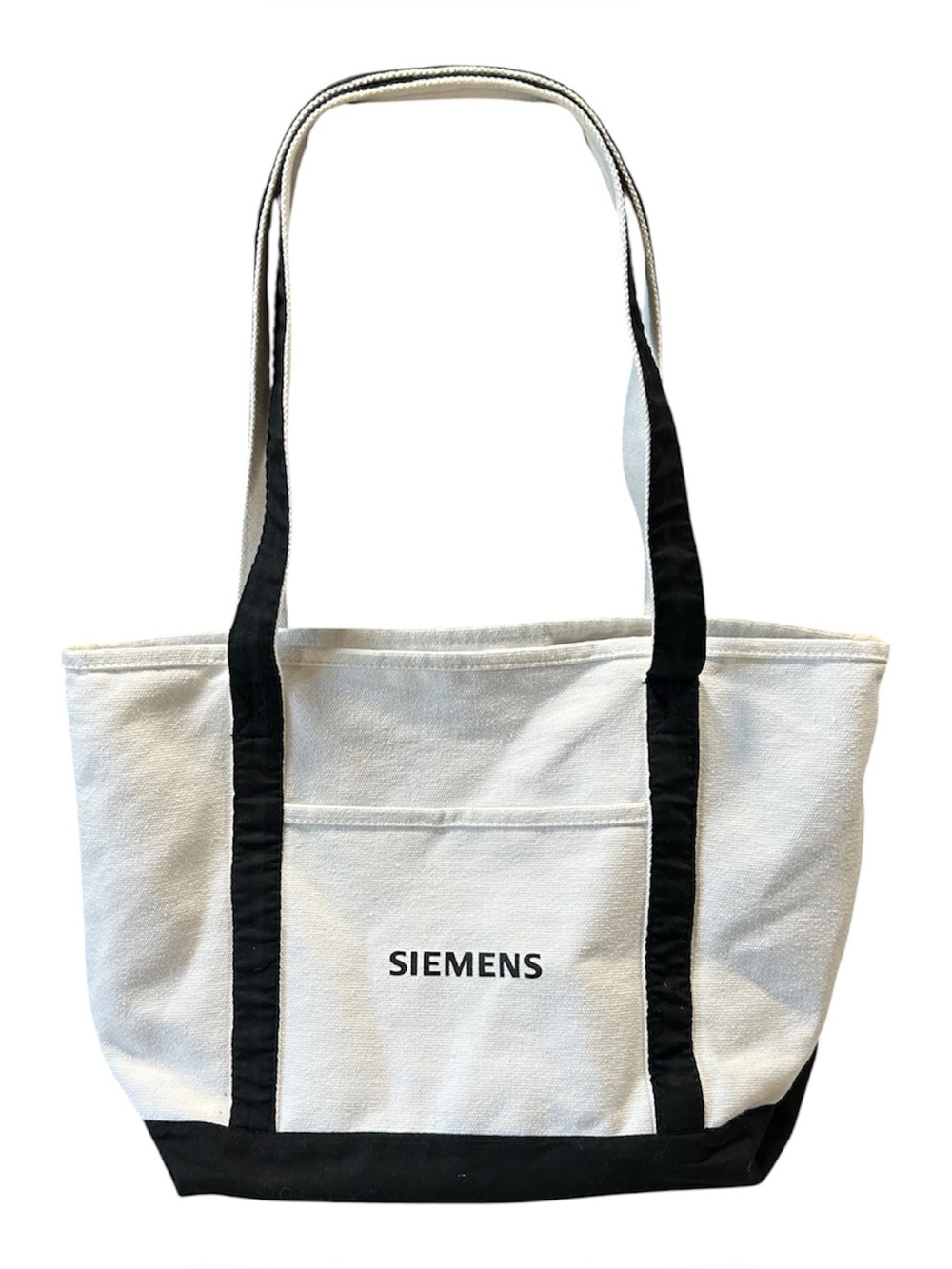 Siemens Medical Advertisement Sales Rep White Black Canvas Large Tote Leed’s